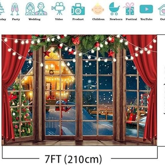 NEW 7X5FT Christmas Backdrops for Photography Christmas - Picture 4 of 9